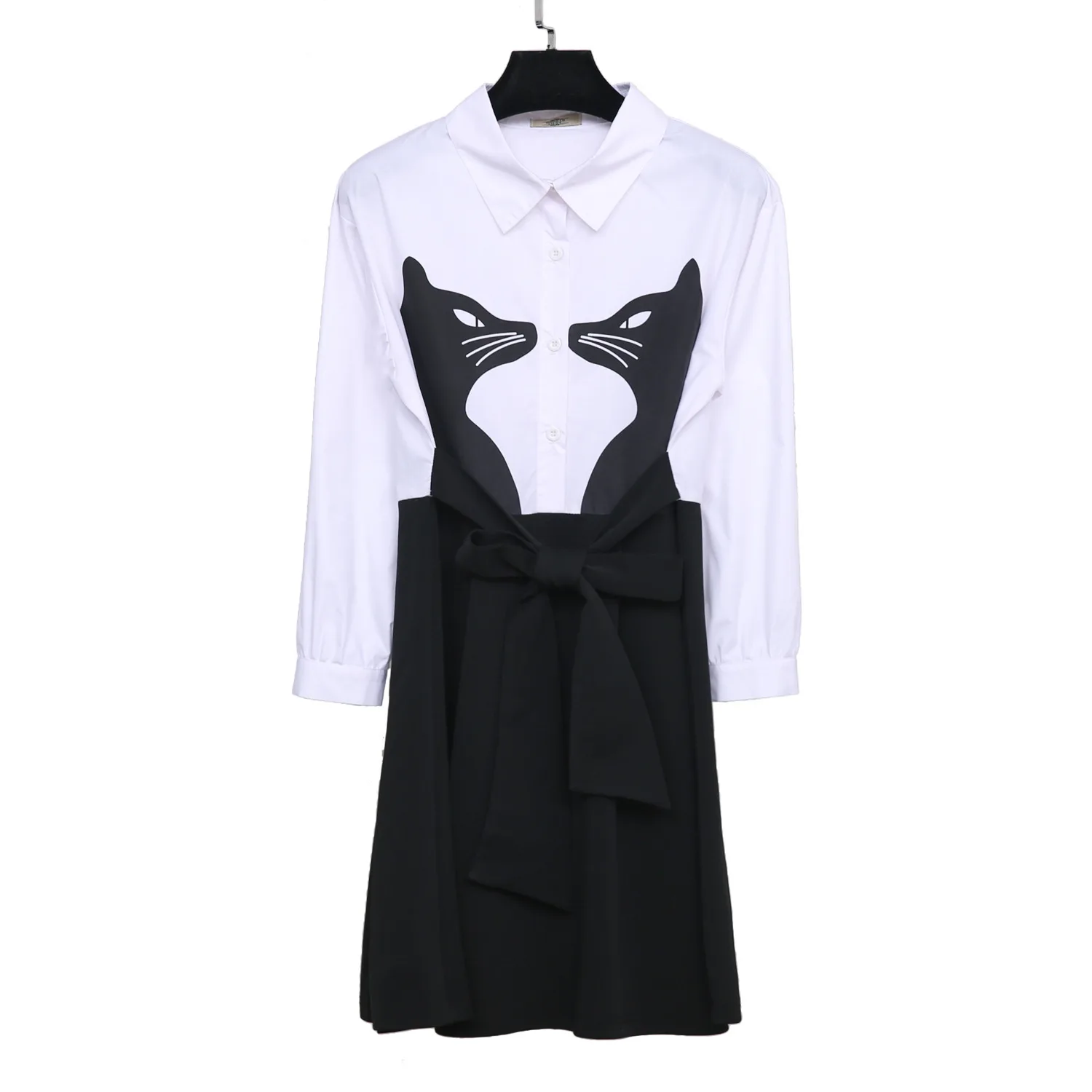 Женское платье с бантом La MaxZa ТРАПЕЦИЕВИДНОЕ до колен в стиле преппи|Женские