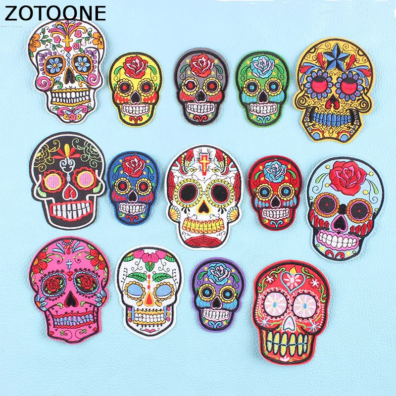 ZOTOONE 1 шт. вышивка с изображением сахарного черепа патчи для утюга нашивки одежды