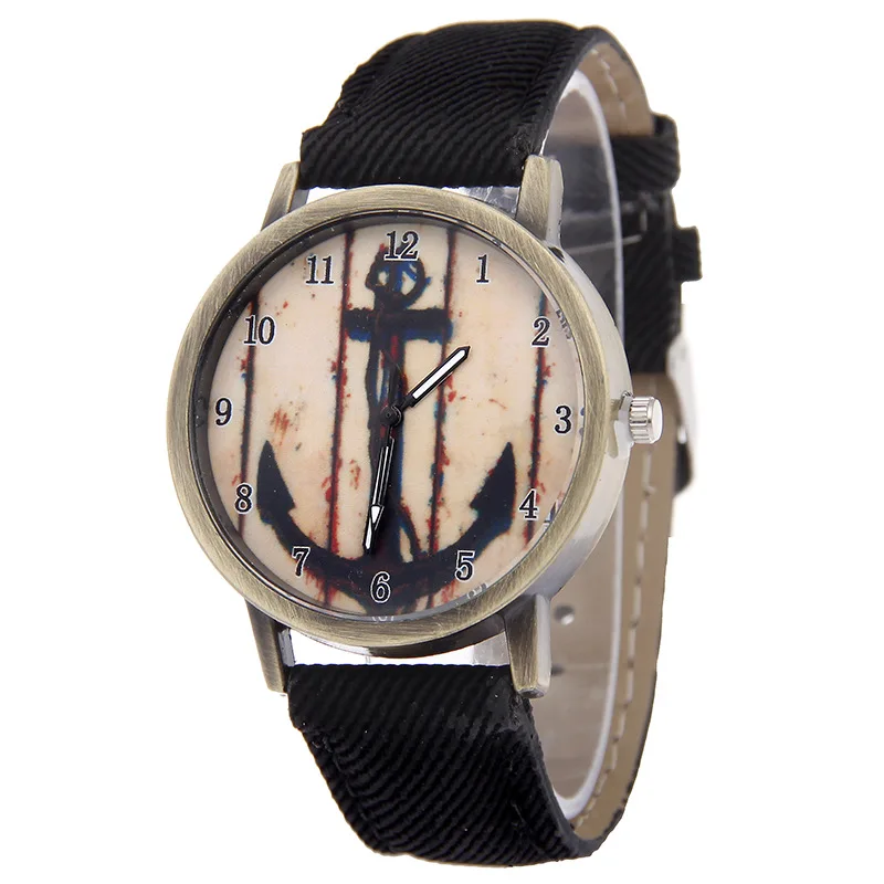 2018 Горячие винтажные часы с матросским принтом якорь женские очаровательные