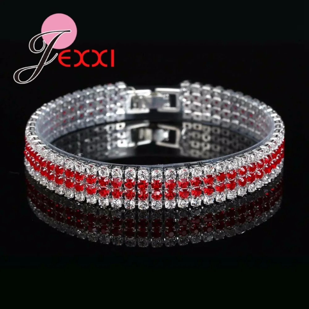 5 Colors Luxury 925 Sterling Silver Bracelets For Women AAA Cubic Zircon Charm Bracelet Bangles Wedding Party Jewelry | Украшения и