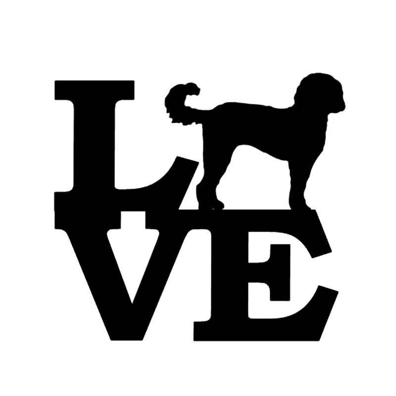 TGS 15 2 см * 14 1 Goldendoodle Love Naughty Dog автомобильные виниловые наклейки черный/серебристый