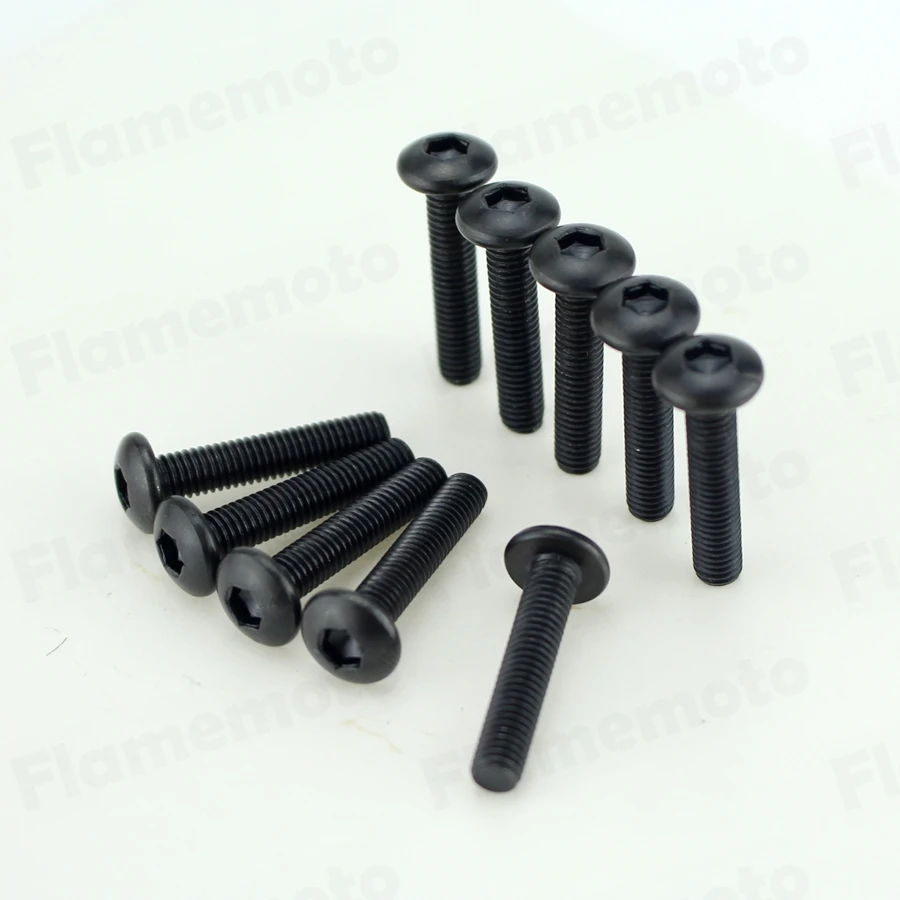Болты из стали для мотоцикла черные M5 x 25 мм 10 шт.|bolt eye|bolt seriesscrew piercing |