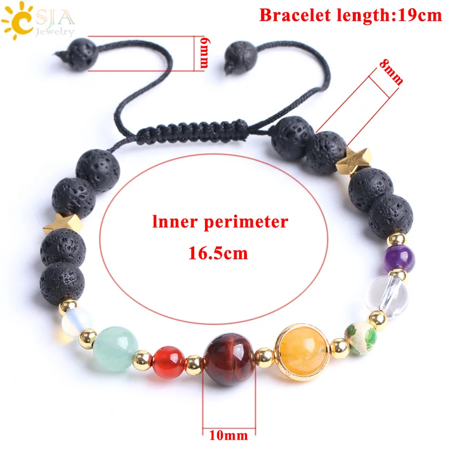 Браслет CSJA с солнечной системой бусины из натурального камня подвески браслеты