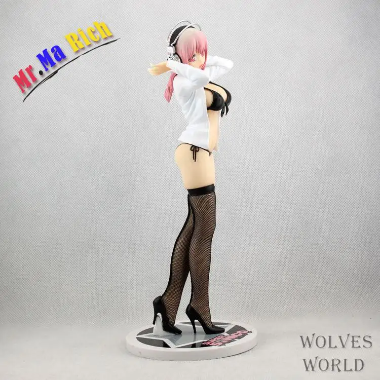 Аниме Фигурка 25 см Supersonico черный или белый бикини чулки рубашка отлитая ПВХ