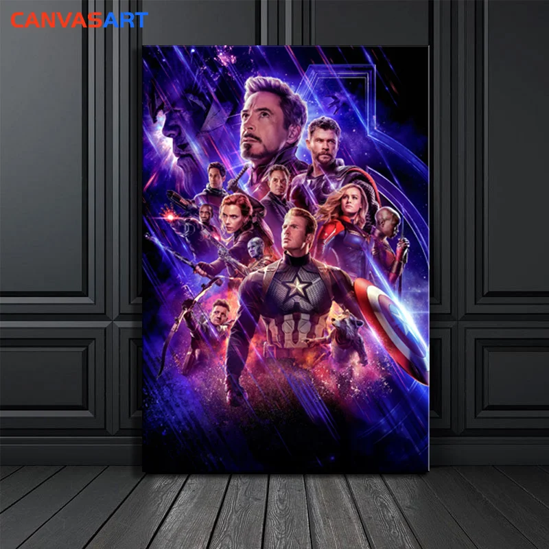 Картина на холсте Мстители 4 эндшпиль постер печать Горячая 2019 фильм Марвел