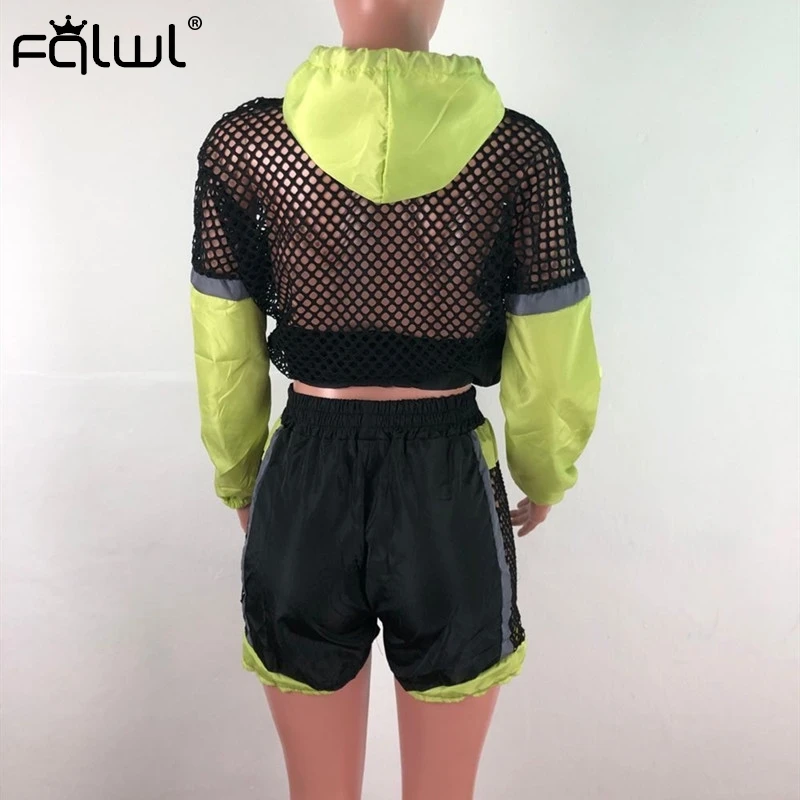 FQLWL комплект из 2 предметов спортивный костюм женская одежда короткий топ с