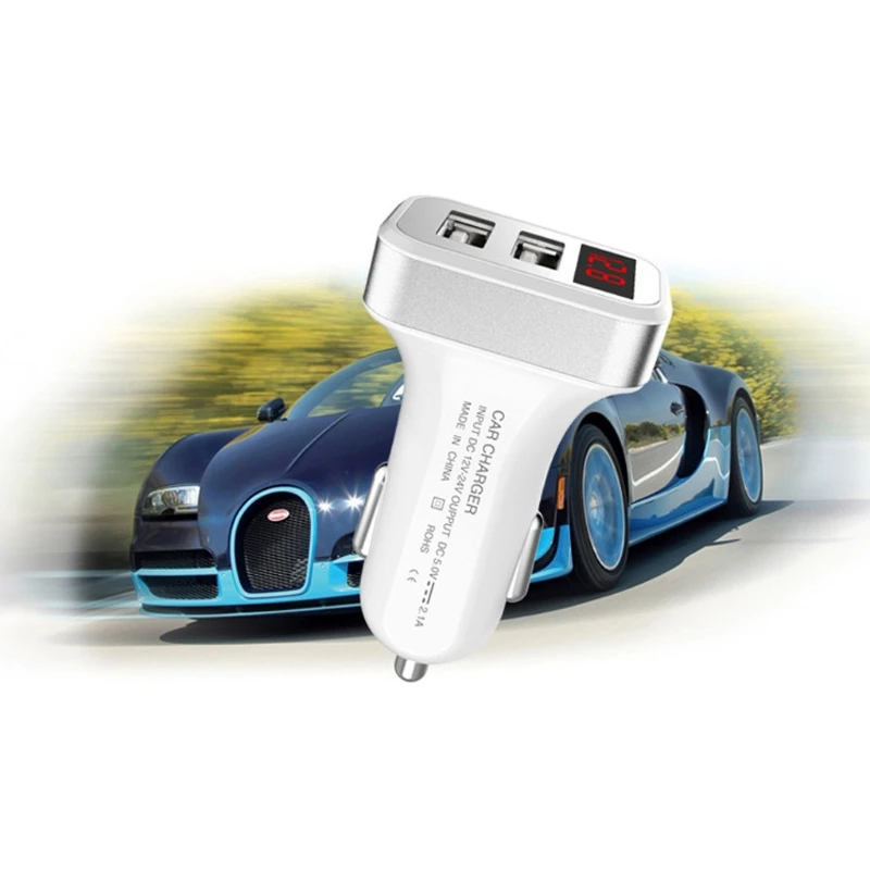 2017 2 1 А двойной USB цифровой светодиодный дисплей напряжения тока Автомобильное