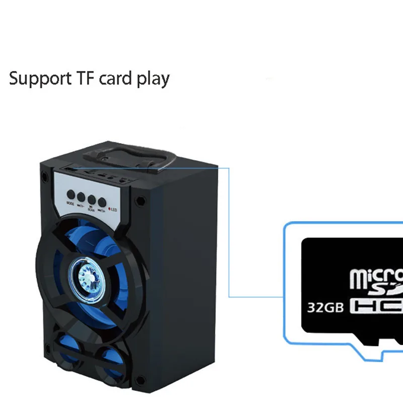 Портативный Bluetooth динамик стерео беспроводной супер бас громкий s Jack Настольный FM