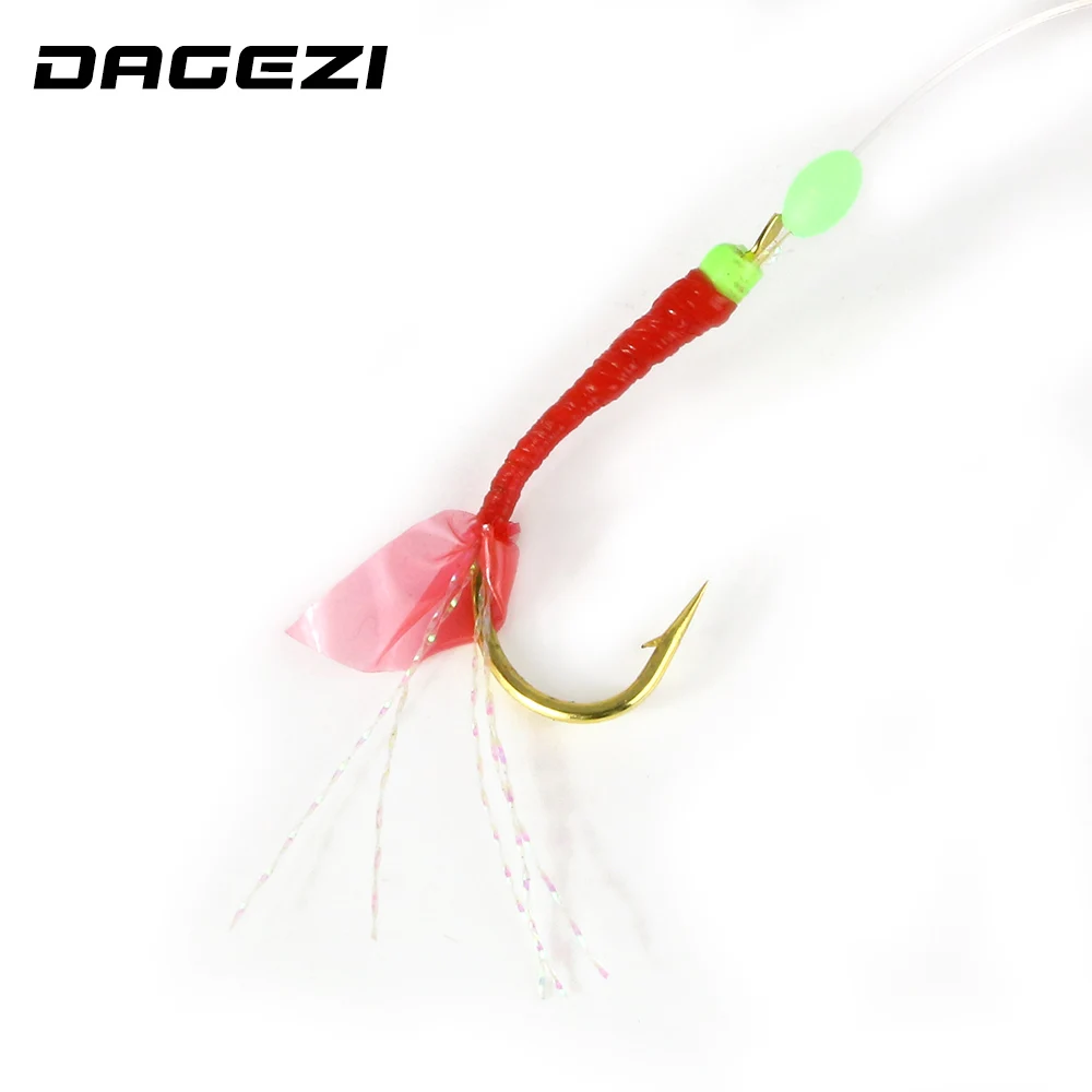 DAGEZI 6 шт./компл. световой резиновая нить Крючки креветки рыбьей чешуи из