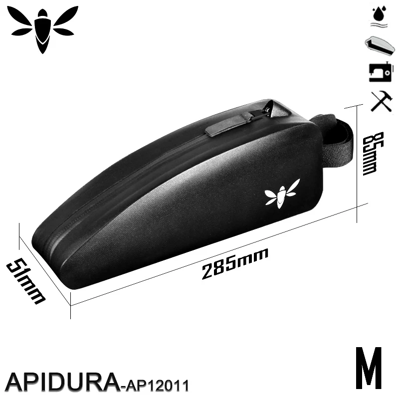 M APIDURA, водонепроницаемая велосипедная сумка, велосипедная верхняя Передняя труба, каркасные сумки для велосипеда, черная сумка, MTB, аксессуары для шоссейного велосипеда - Цвет: M