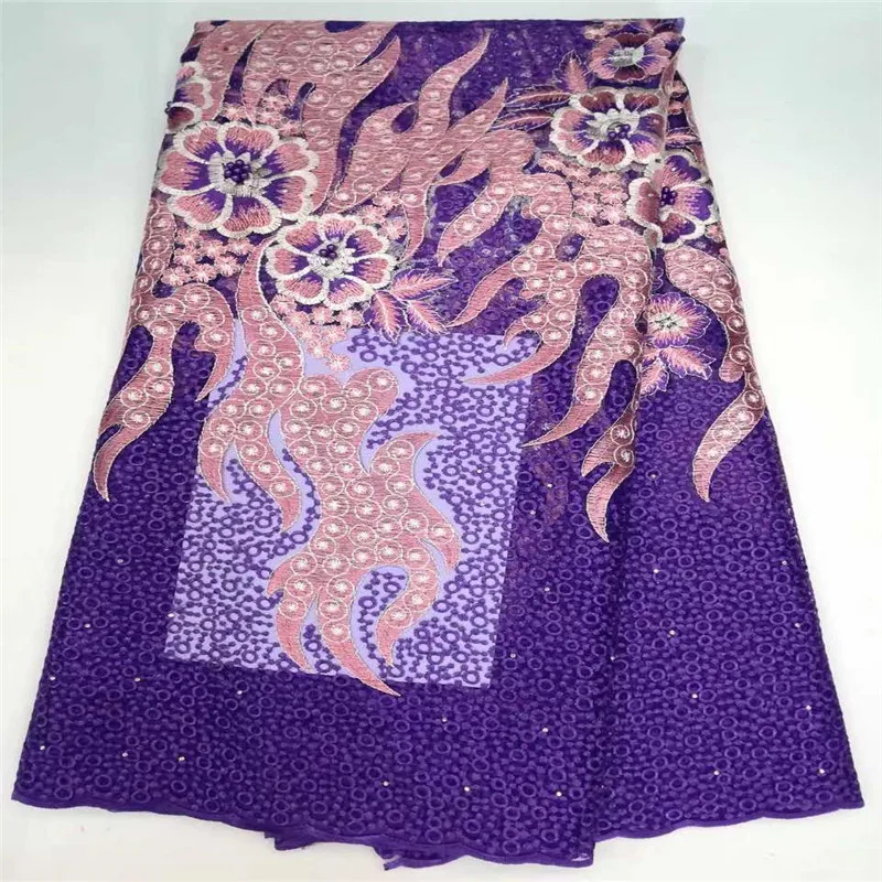 Embroidery Latest African Laces 2018 Green Purple French Tulle Lace Fabric High Quality With Beads And Stones For Dress | Дом и сад