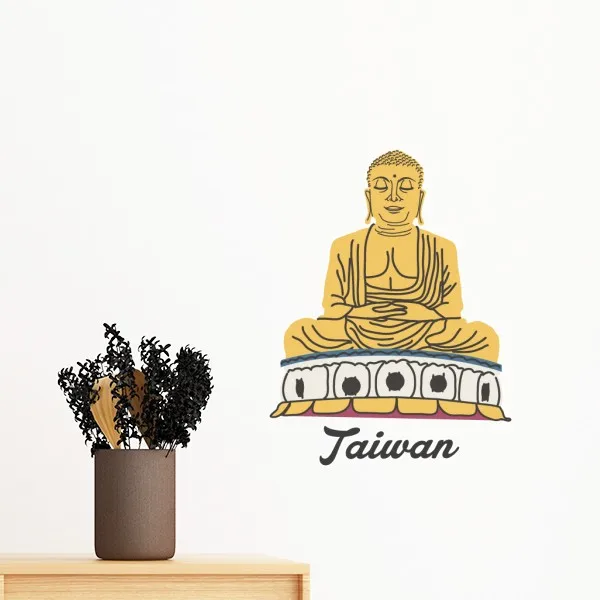 Тайвань 101 год аттракционы Будды съемные пузырьки чай закуски здание настенные