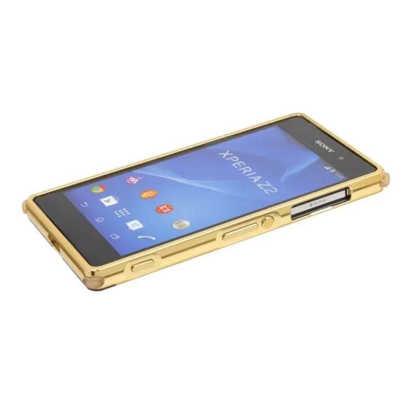 For Sony Xperia Z2 Z 2 Case Metal Frame with Brushed Back Cover Hard Phone for D6502 D6503 D6543 L50 L50w |