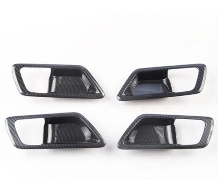 ABS Carbon fiber JINGHANG ABS Автомобильная внутренняя дверная чаша рельефная Накладка для отделки 4 шт. для TOYOTA C-HR CHR - Название цвета: ABS Carbon fiber