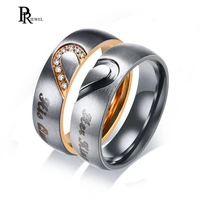 his queen her king wedding bands ring real love heart promise gift rings 6mm stainless steel couple alliance