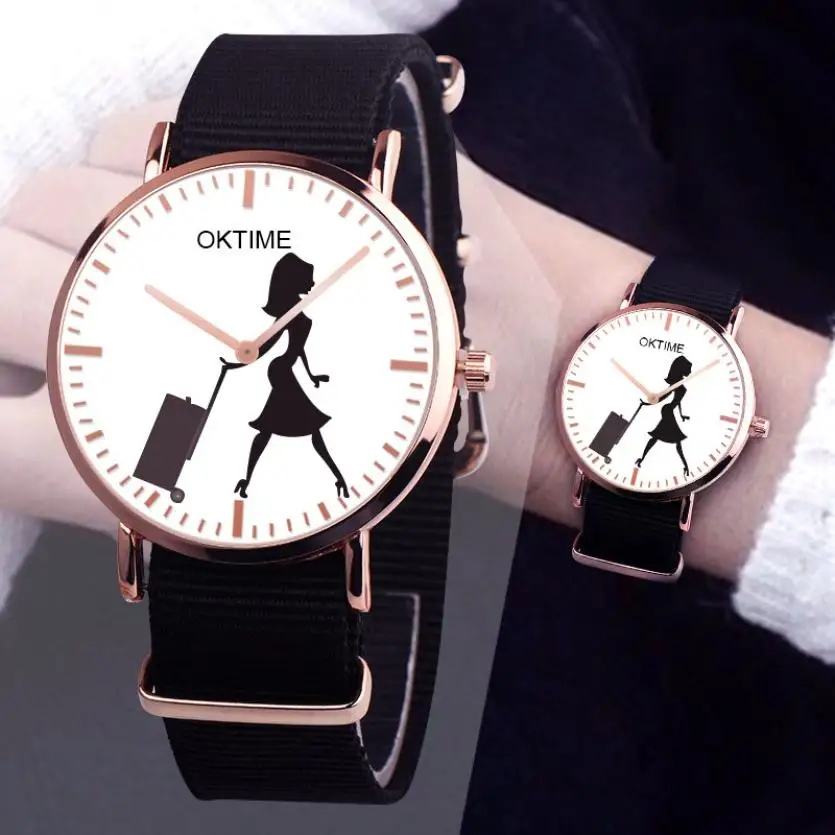 Роскошные часы Relojes Mujer Женские повседневные кварцевые холщовые с ремешком Newv