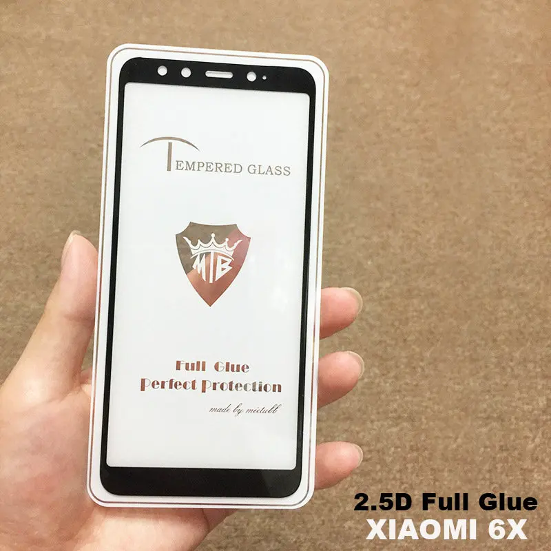 Клейкий чехол для Xiaomi Mi 6X Mi6X полное покрытие AB закаленное стекло Защита экрана A2 32