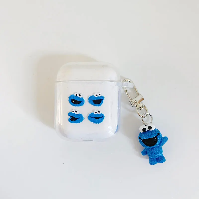 Улица Сезам Элмо печенья кукла кулон мультфильм беспроводной Bluetooth наушники чехол для Apple AirPods 1 и 2 Силиконовые зарядки - Цвет: Style 6