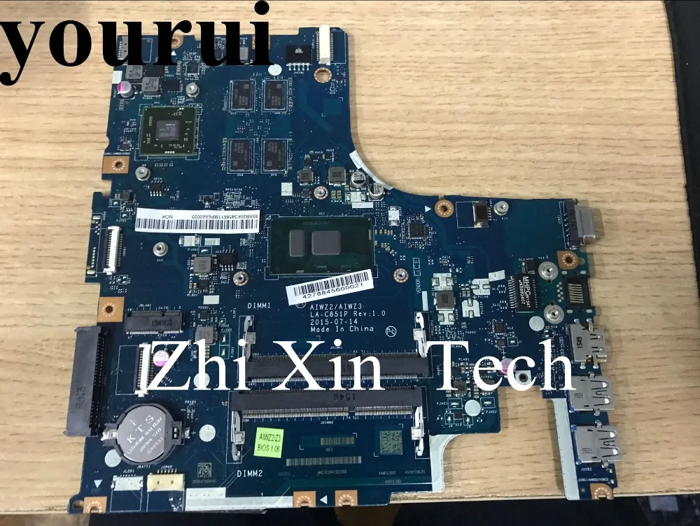 Yourui для Lenovo Ideapad 500-ISK 400-ISK ноутбук mortherboard с i5-6200u процессор P/N AIWZ2/AIWZ3 LA-C851P DDR3