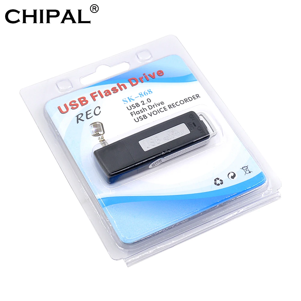 Цифровой USB диктофон CHIPAL 8 ГБ мини WAV ручка для записи аудио флеш накопитель запись