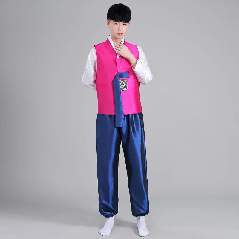 Традиционный корейский мужской костюм дворца hanbok этнический танцевальный |