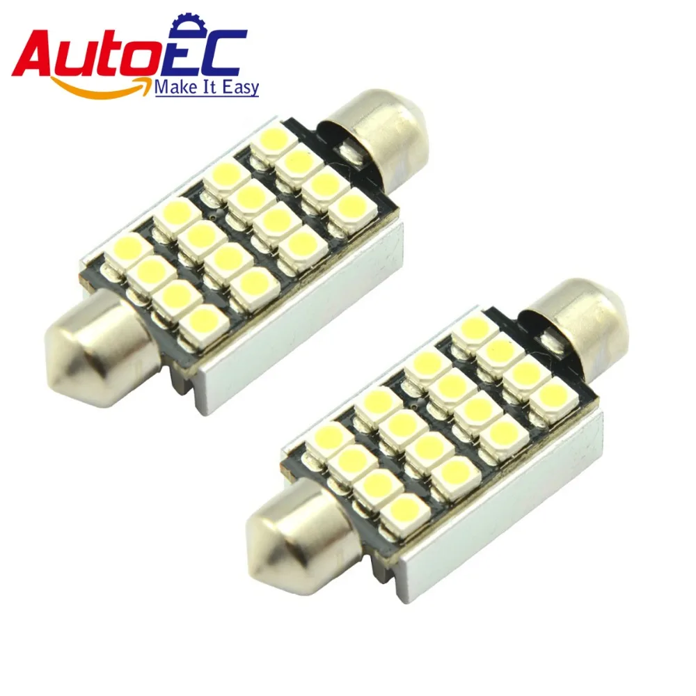 

AutoEC 50X Canbus 36mm 39mm 42mm Festoon Dome 16SMD 1210 3528 LED Car Roof Reading License plate Luggage Led 12V #LK20