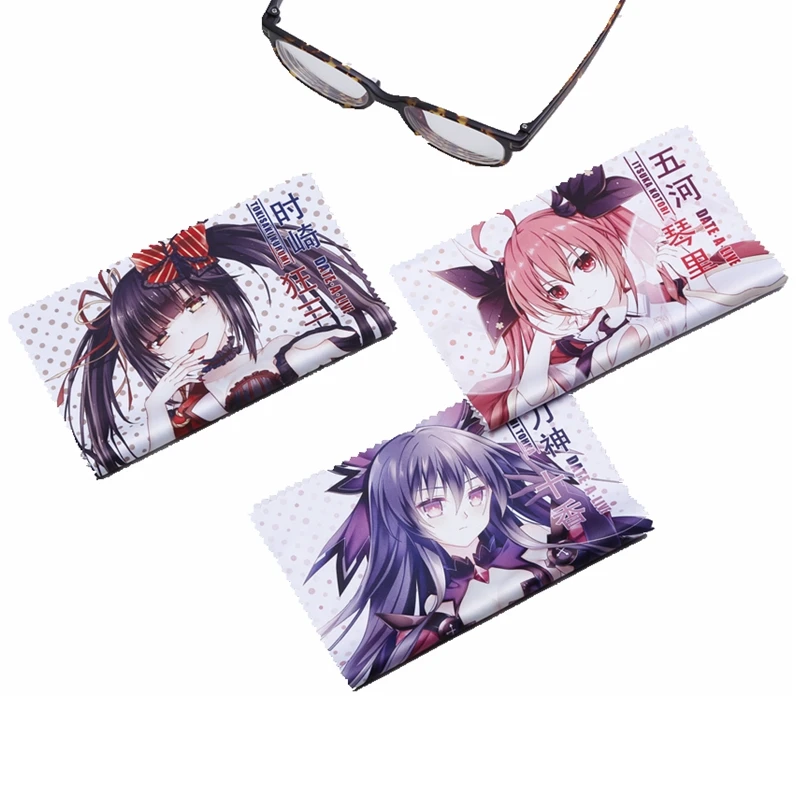 Аниме JK Япония DATE A LIVE очковых линз очки чистой тканью Каруми Есино телефон