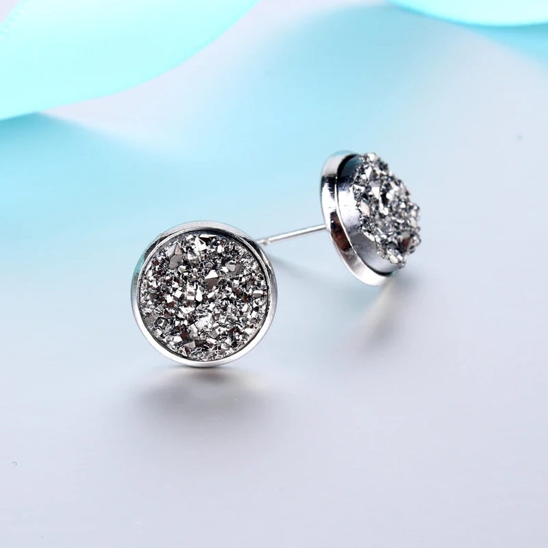 1 пара серьги гвоздики в виде голубых рыбных весов простые для пирсинга Женские