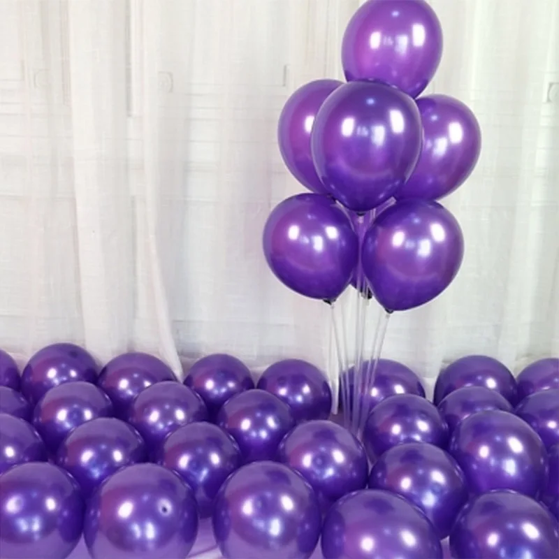 Purple 20/50 шт. 10 дюймов жемчужные латексные шарики для свадебного украшения праздника гелиевые шары Беби Шауэр детский игрушки шарики ко дню рождения - Цвет: Purple