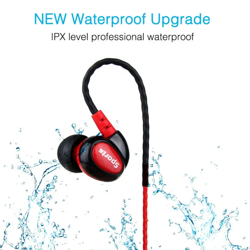 Водонепроницаемые Влагозащищенные IPX5 наушники спортивные для бега Hi Fi стерео