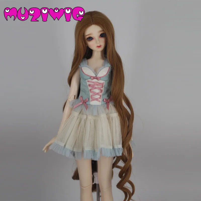 

Free Shipping High Temperature Fiber Long Loose Curly Halve Doll Hair Doll Accessories 1/3 1/4 Bjd Wig Doll Hair Wig