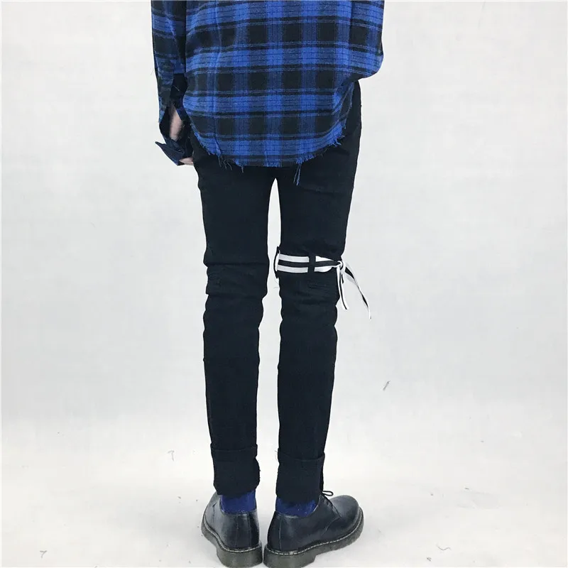 VERSMA в Корейском стиле Ulzzang Harajuku SUGA Slim Fit джинсы брюки Хай стрит GD ленты дизайн Для