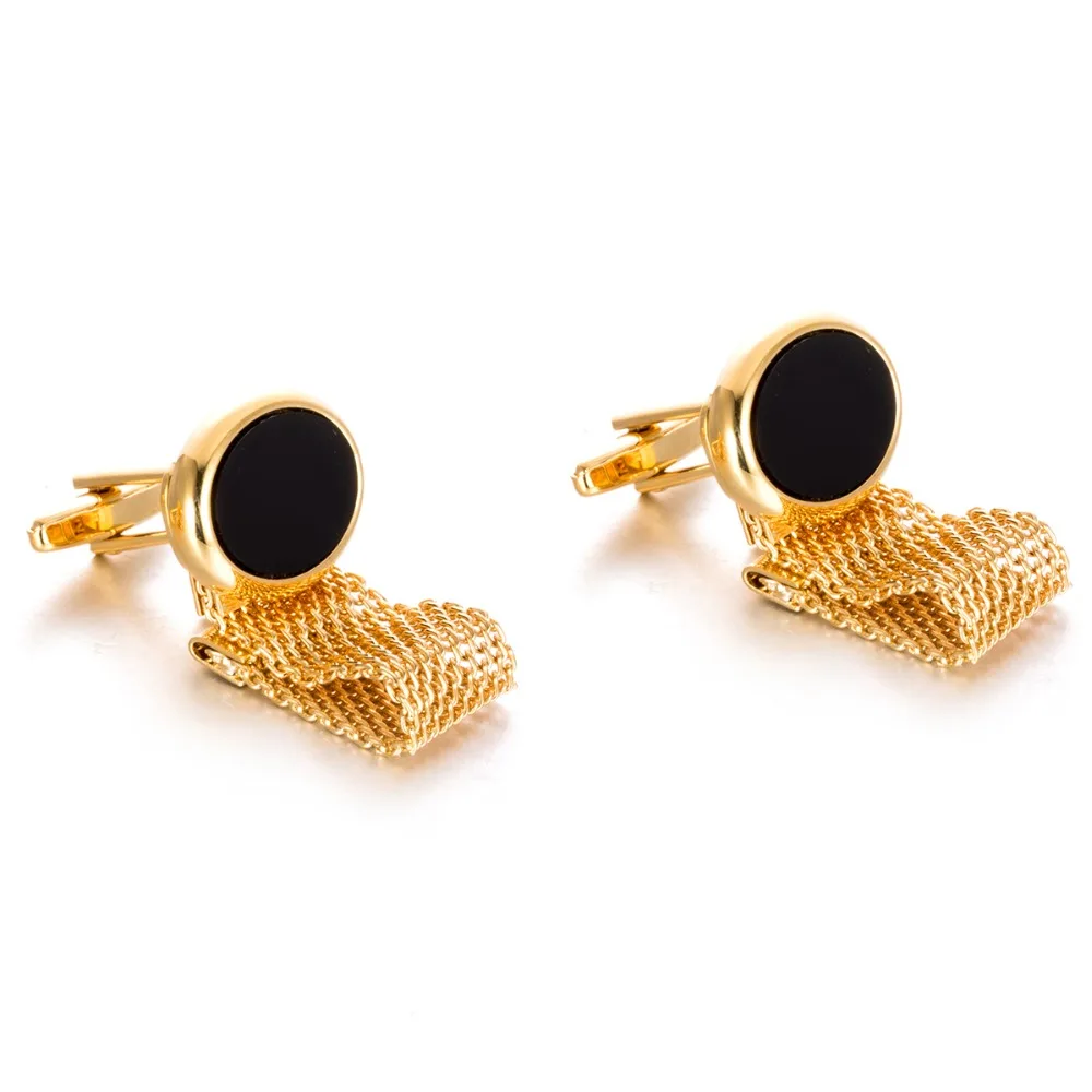 2018 Новые овальные черные акриловые Запонки Подарочные панк звенья цепи запонки