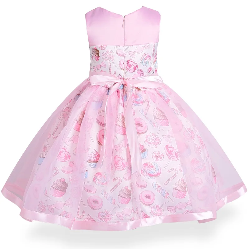 New Year Day Baby Girls dress ice cream print of Children's Dress Kids Party Wear Girl Ceremony Vestido Christmas Clothes | Детская