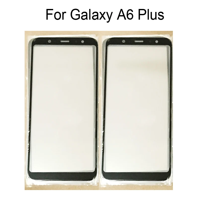 

Передняя внешняя стеклянная линза для Samsung Galaxy A6 Plus 2018, сенсорная панель, экран GalaxyA 6 Plus 2018, ЖК Сенсорное стекло, запасные части