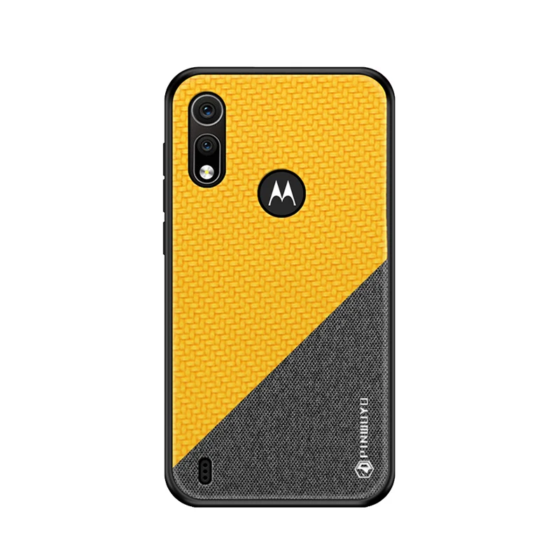 Yellow Для Motorola One/One Vision чехол для Moto P50/P30 P40 Play power PC ткань+ Силиконовый противоударный задний Чехол защитный чехол - Цвет: Yellow