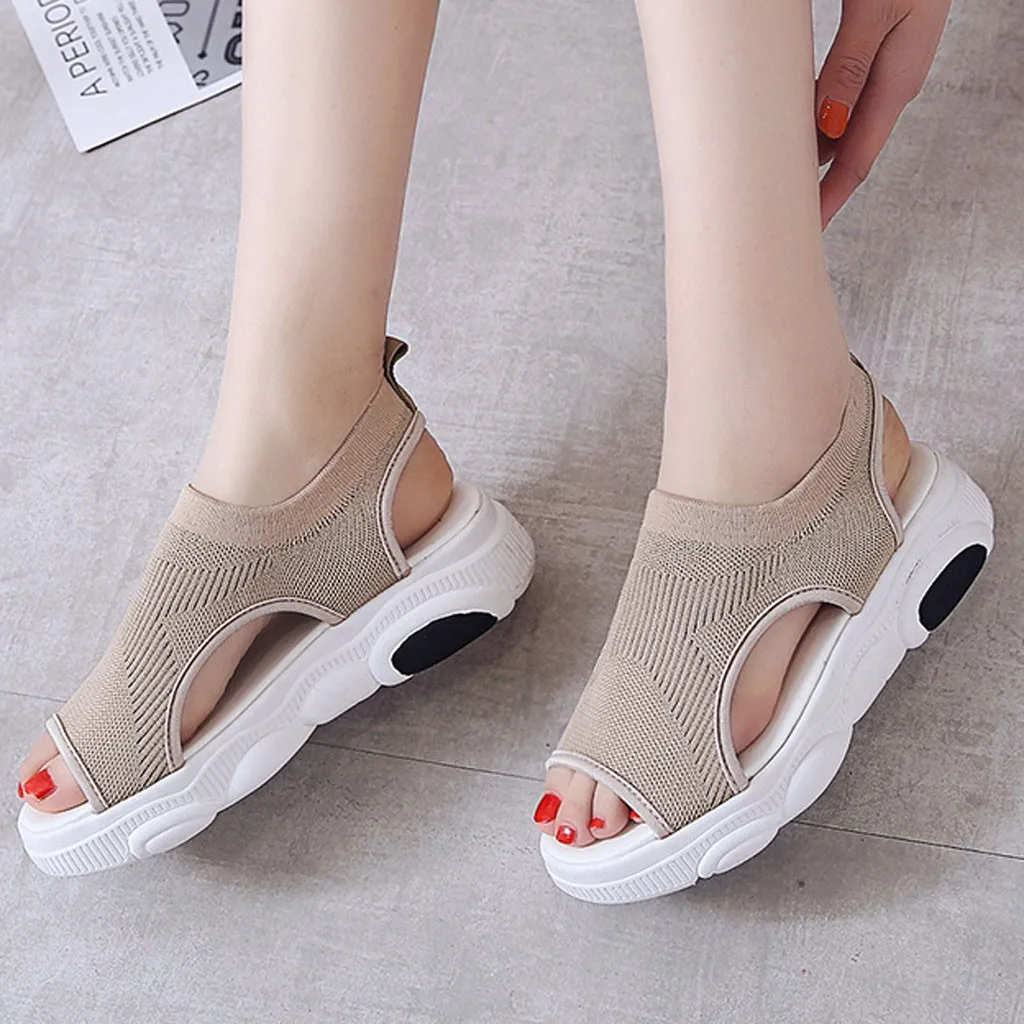 Женские сандалии модные дышащие удобные для шопинга прогулок черные 9 видов