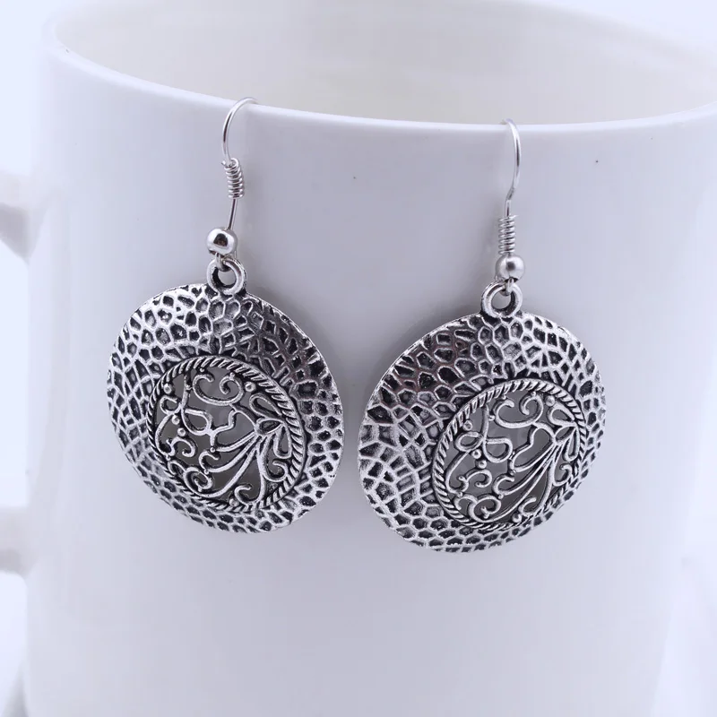 Новые богемные винтажные Тибетский серебристый цвет серьги-Крючки для ушей в