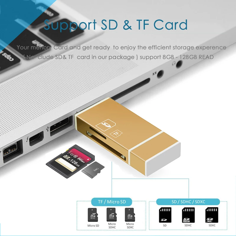 Ingelon micro sd Золотой считыватель карт памяти usb Microsd Компьютерные аксессуары TF адаптер otg адаптер для iphone 6 5 ipad ipod Mac