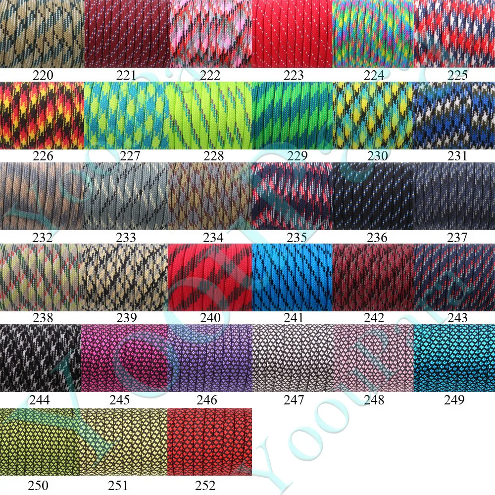 1000FT Паракорд 550 парашютный шнур веревка Cuerda Escalada 7 нитей Открытый Campling Survival Paracord 252