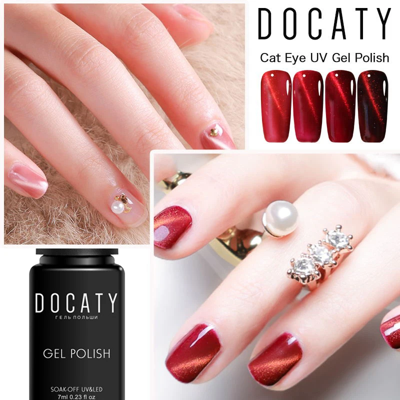 Цветной Гель лак Docaty для ногтей с УФ подсветкой однотонный гибридные Лаки гель