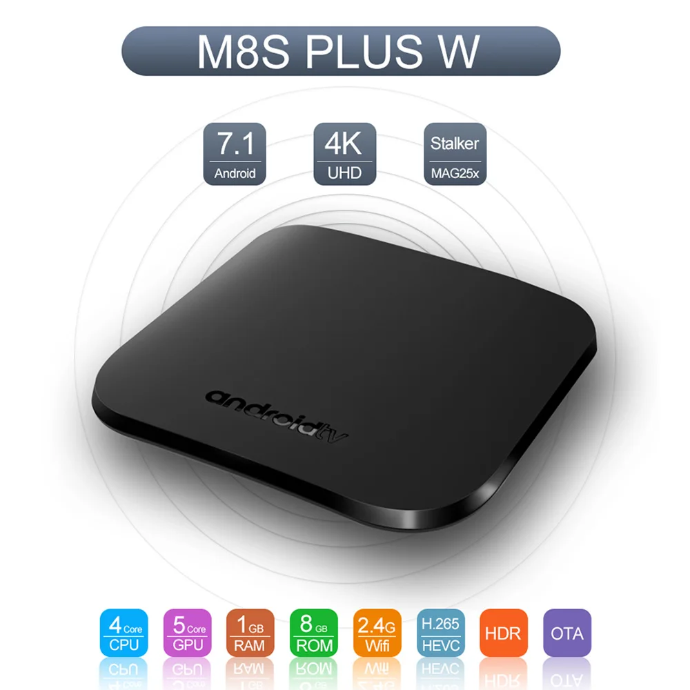 VONTAR тонкий Android 7 1 Smart ТВ коробка ГБ/2 ГБ 8 ГБ/16 Amlogic S905W 4 ядра 2.4g WiFi H.265 К 30fps M8S плюс W