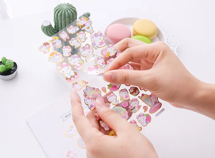 Cute 50pcs/lot Cartoon Melody Hello Kitty Little Twin Stars Stickers DIY Planner Diary Scrapbook Index Phone Album Esco | Игрушки и