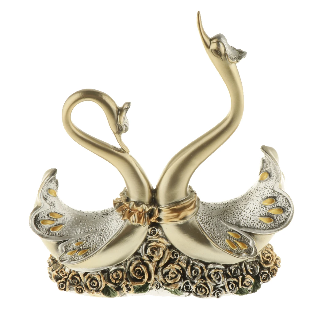 European Couple Swan Figurines Home Decoration Wedding Gifts Wine Cabinet Display Resin Crafts Household Miniatures | Дом и сад