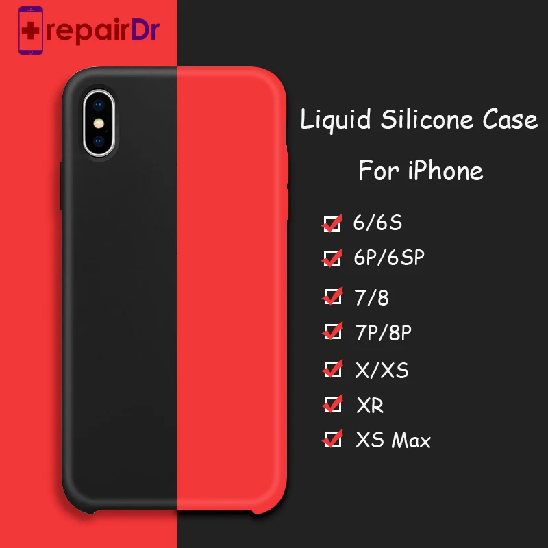 Оригинальный силиконовый чехол для iPhone X XR XS Max жидкий резиновый 7 8 Plus 6s