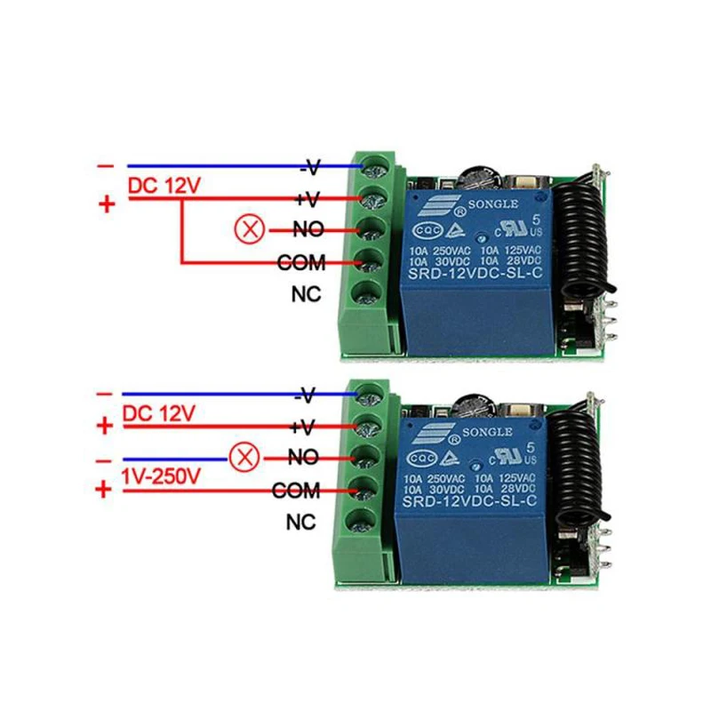 QIACHIP 433 MHz DC 12 V 1CH РФ релейный модуль универсальный Беспроводной удаленного