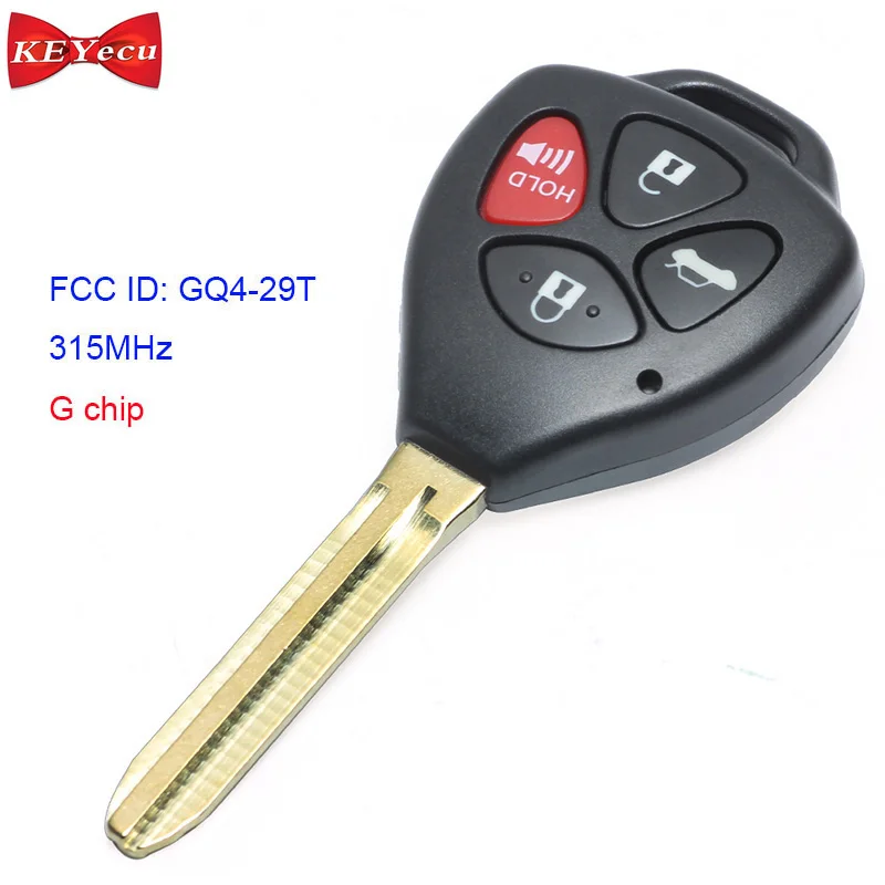 KEYECU для Toyota Venza Corolla Avalon 2010 2011 2012 2013 дистанционный ключ-брелок от машины 315MHz G Chip FCC