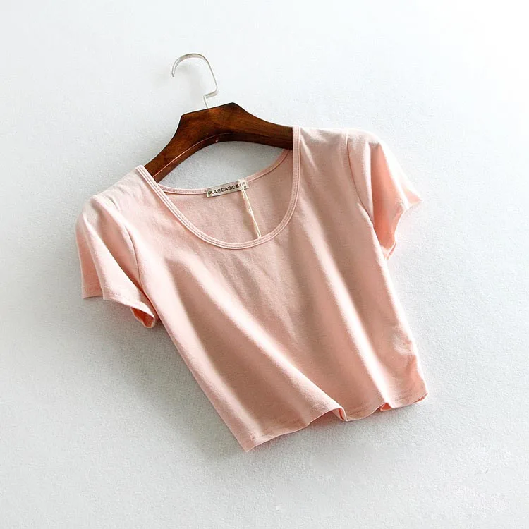 2018 сексуальные однотонные черные летние женские укороченные топы футболка с