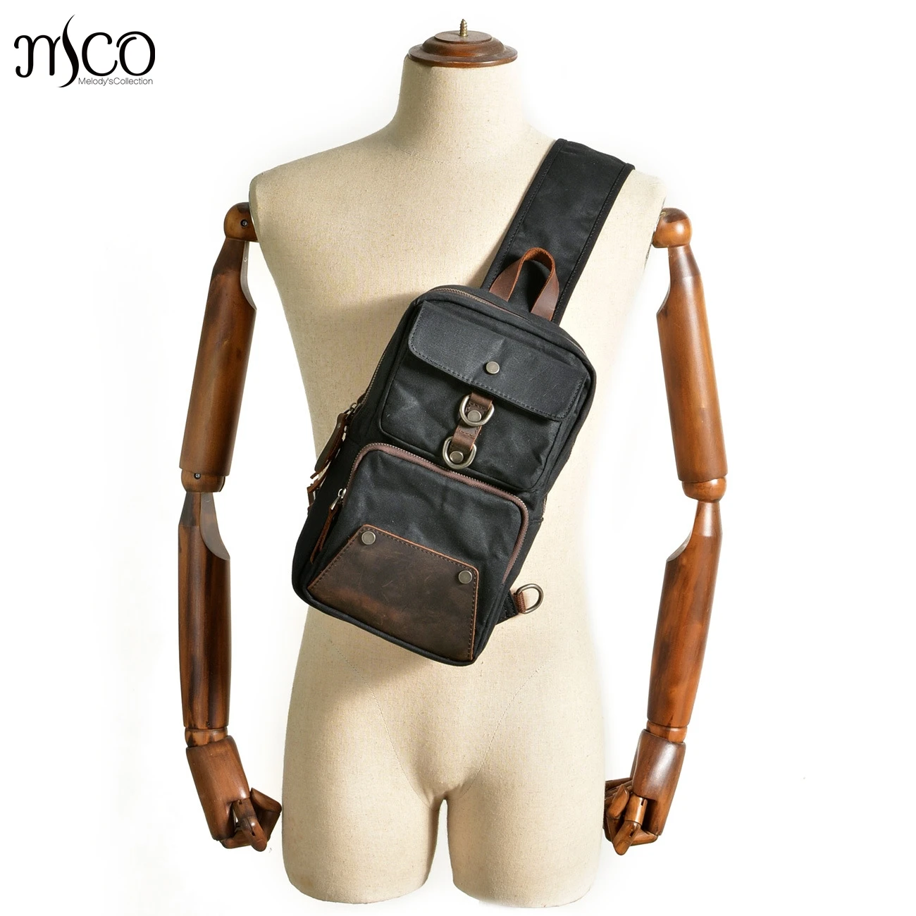 

Travel anti-theft Crossbody Bags For Unisex Messenger Bag Vintage Canvas Waterproof Single shoulder Male Leather Chest Bag