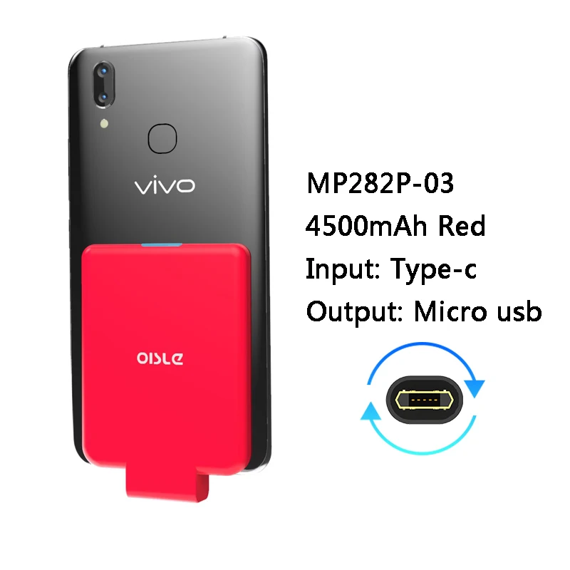 MICRO USB RED 4500 мАч, микро USB внешний аккумулятор для huawei mate 10 Lite, зарядное устройство, чехол для huawei P10 Lite Nova 3i, внешний аккумулятор - Цвет: MICRO USB RED